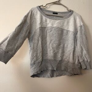 Anthropologie Gray Crew Neck Sweater with Color-Block Design
